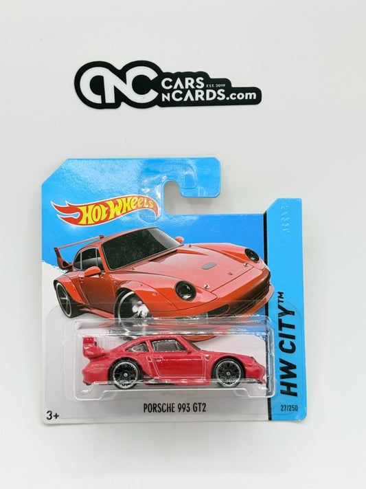 2014 Hot Wheels HW City Porsche 993 GT2 Red Short Card (Soft Corners)