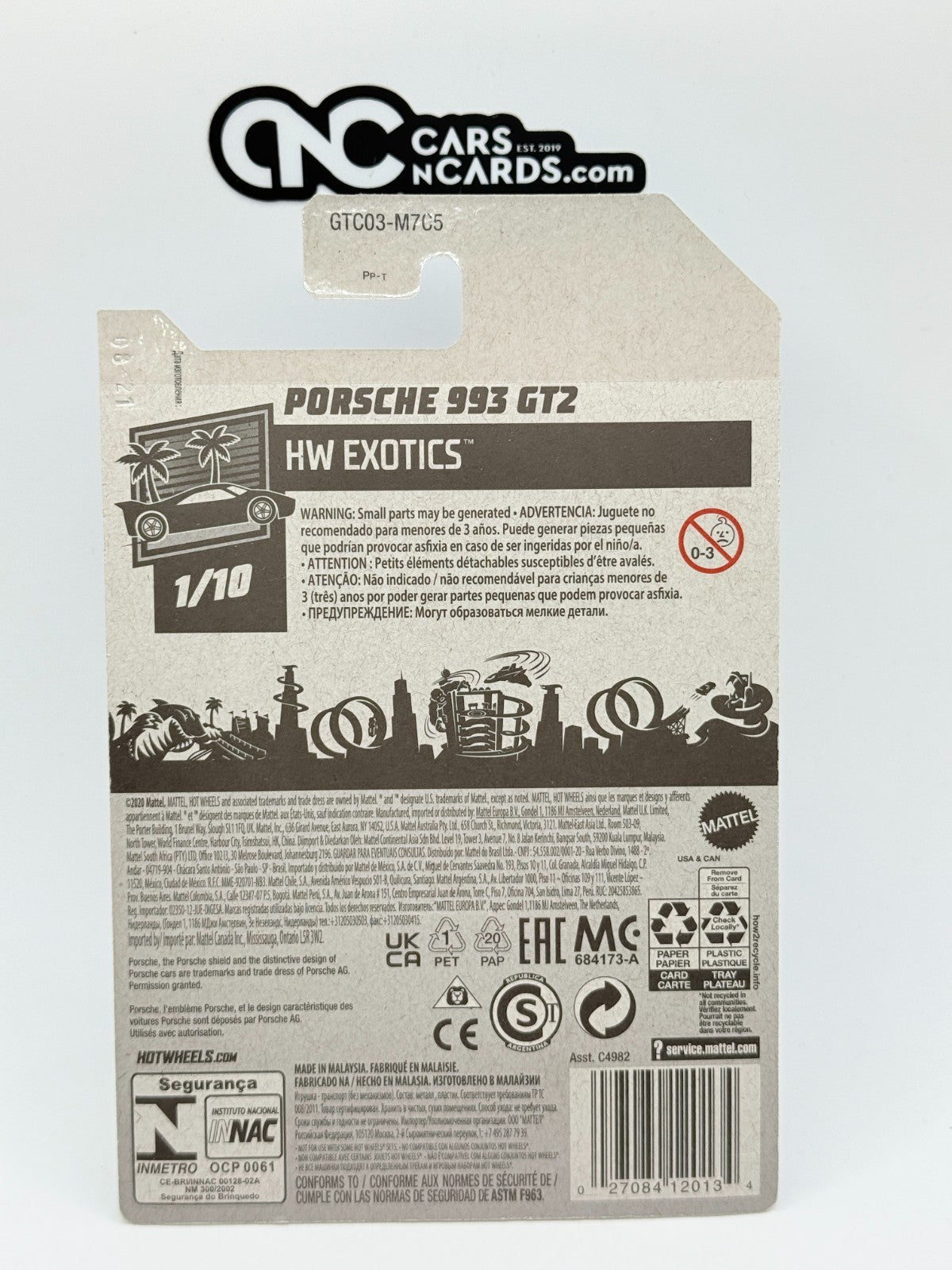 2021 Hot Wheels HW Exotics 1/10 Porsche 993 GT2 White