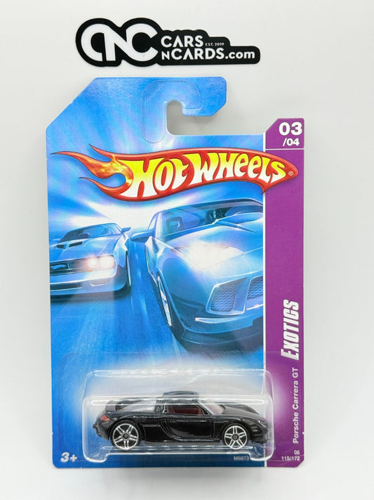 2008 Hot Wheels Exotics Series 03/04 Porsche Carrera GT Black (Crushed Blister)