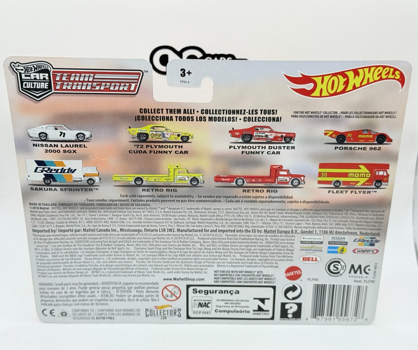 2018 Hot Wheels Premium Car Culture Team Transport #6 Porsche 962 Fleet Flyer