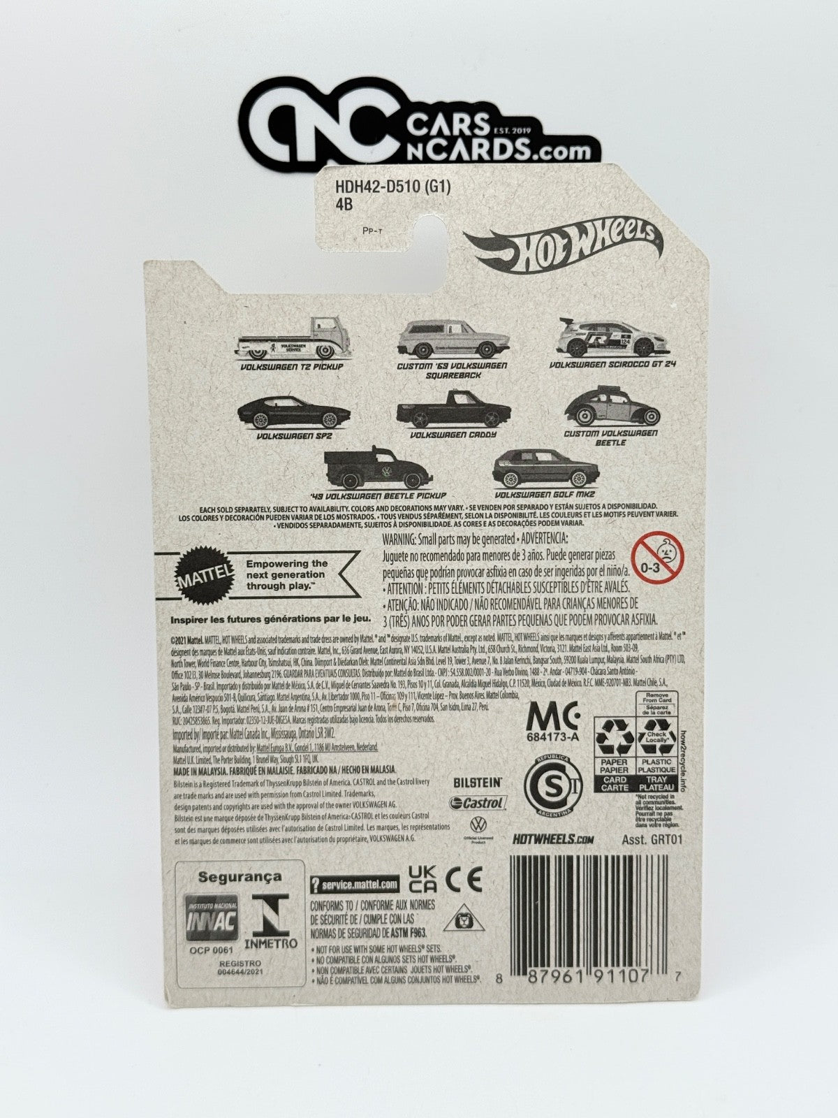 2022 Hot Wheels Volkswagen Scirocco GT 24 3/8 VW Series White