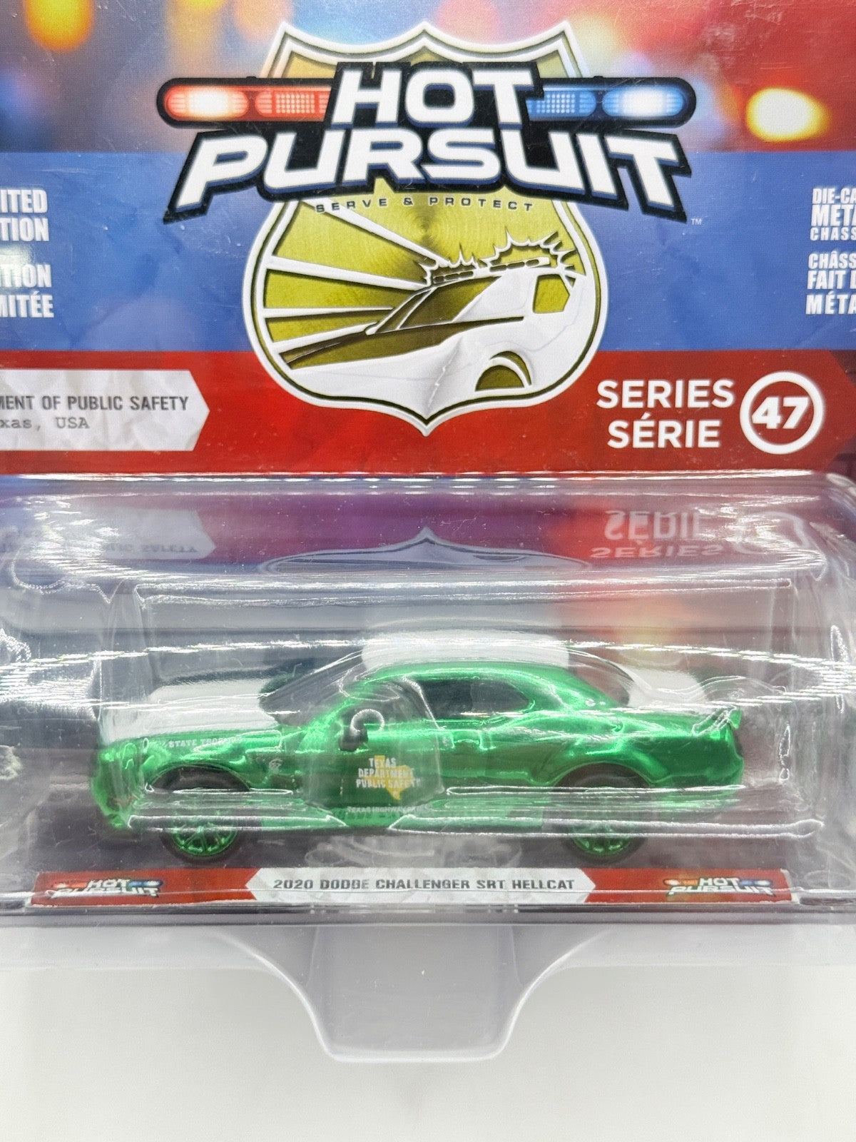 Greenlight 1:64 2020 Dodge Challenger SRT Hellcat Chase Chrome Green Hot Pursuit