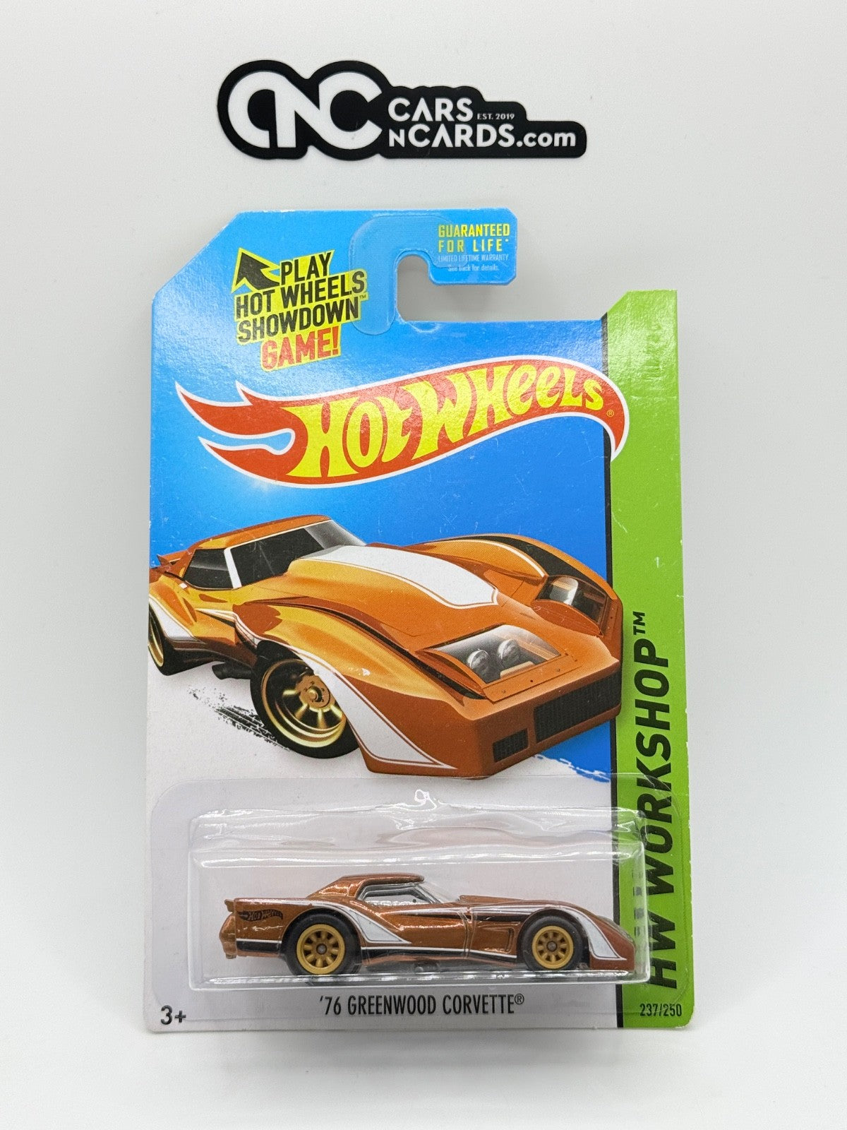 2014 Hot Wheels Super Treasure Hunt '76 Greenwood Corvette With Protector