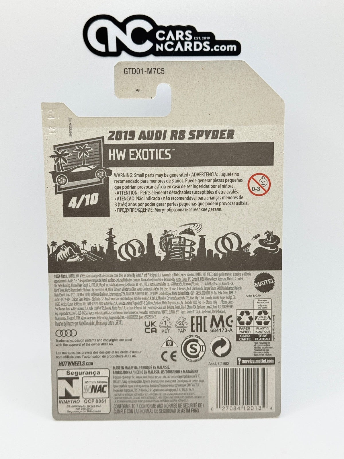 2019 Hot Wheels 2019 Audi R8 Spyder Super Treasure Hunt With Protector