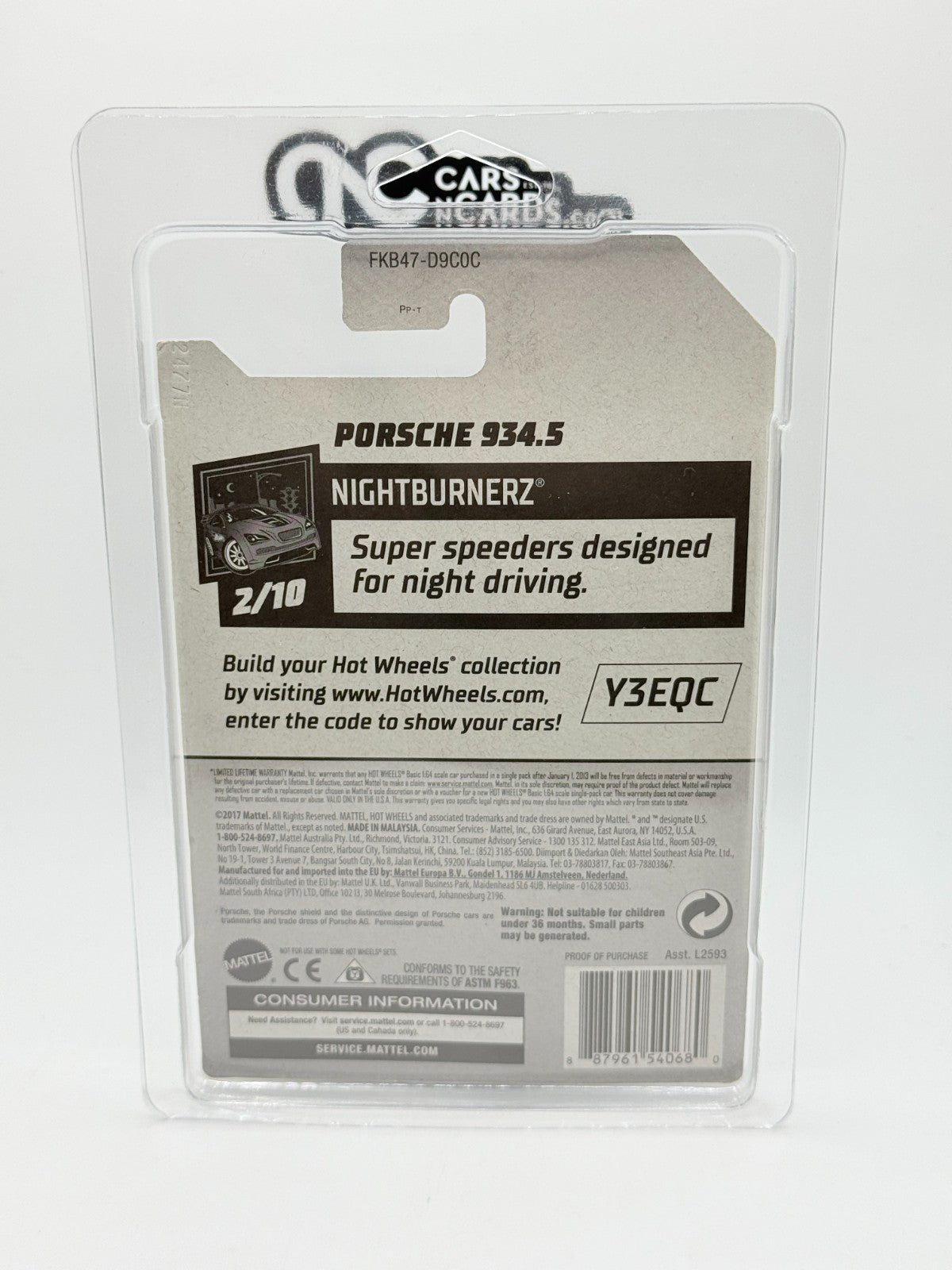 2018 Hot Wheels Nightburnerz Porsche 934.5 Super Treasure Hunt With Protector