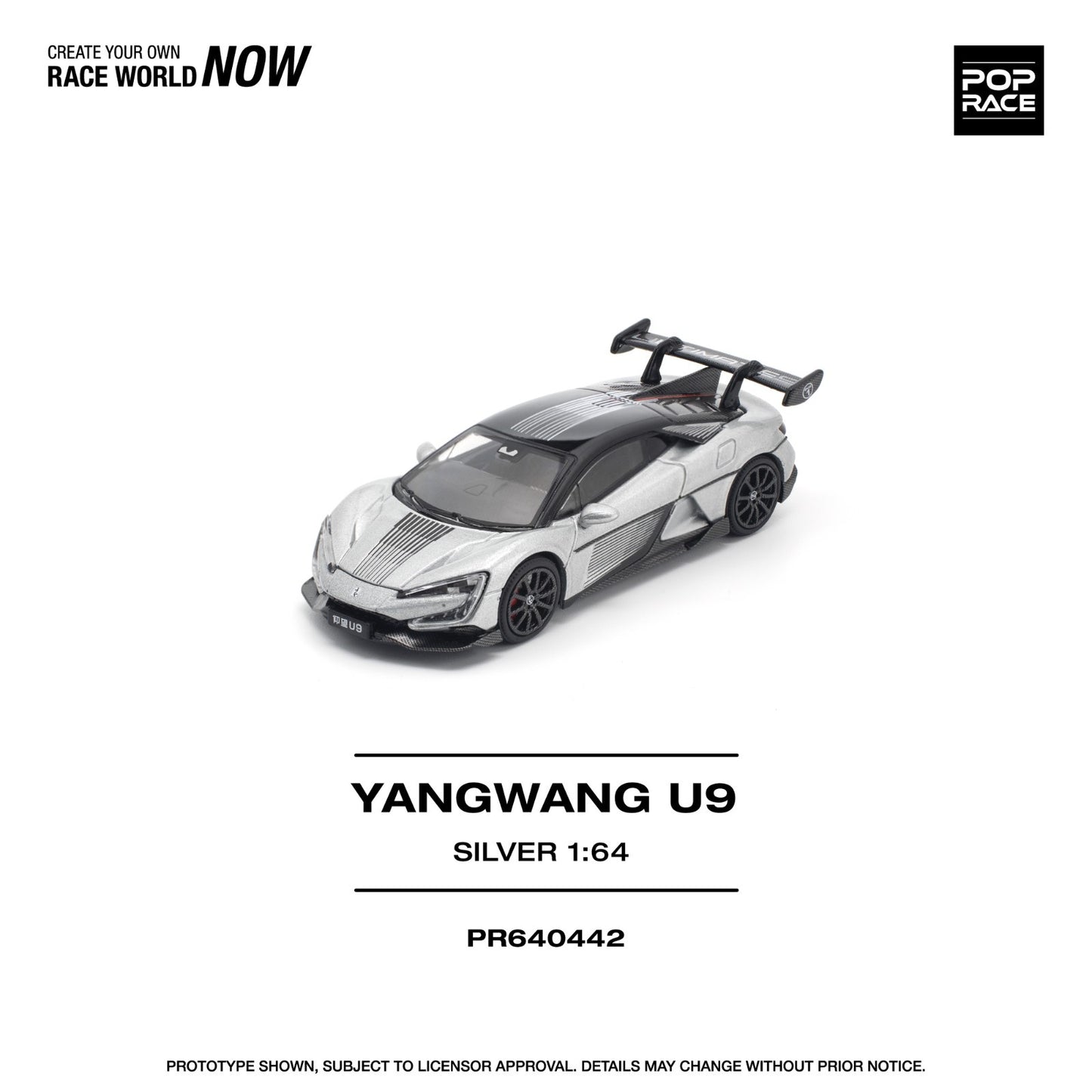 POPRACE 1:64 YANGWANG U9 SILVER PR640442