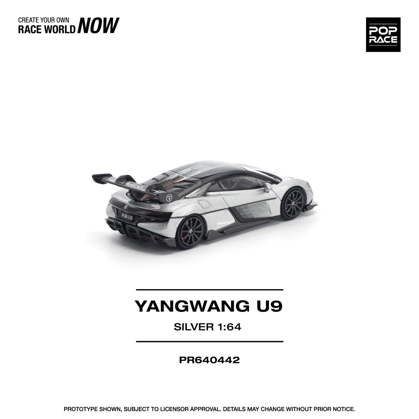 POPRACE 1:64 YANGWANG U9 SILVER PR640442