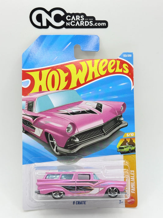 2026 Hot Wheels Wagons 5/10 Pink 8 Crate (Soft Corners)