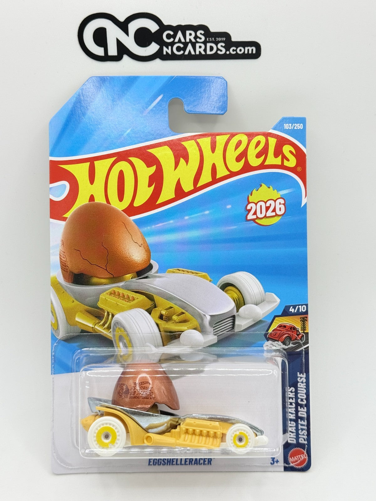 2026 Hot Wheels Drag Racers 4/10 Eggshelleracer (Soft Corners)