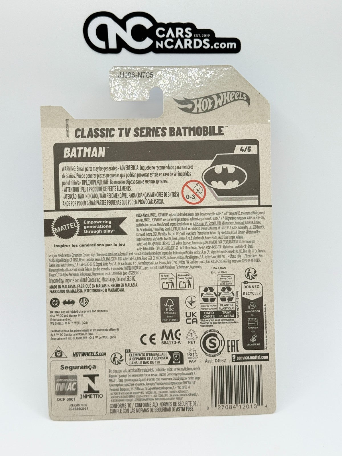 2026 Hot Wheels Batman 4/5 Classic TV Series Batmobile Purple (Soft Corners)