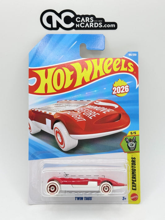 2026 Hot Wheels Experimotors 5/5 Twin Tags Red
