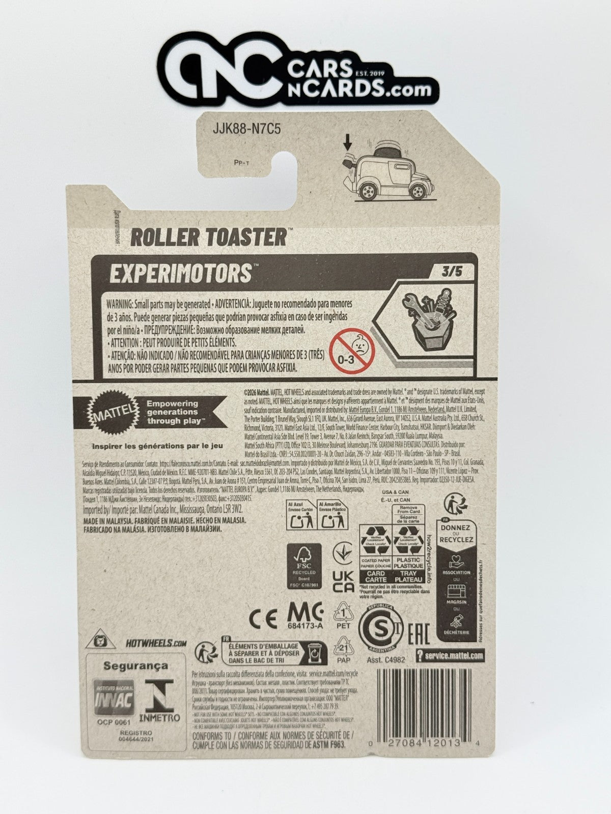 2026 Hot Wheels Experimotors 3/5 Roller Toaster Pink