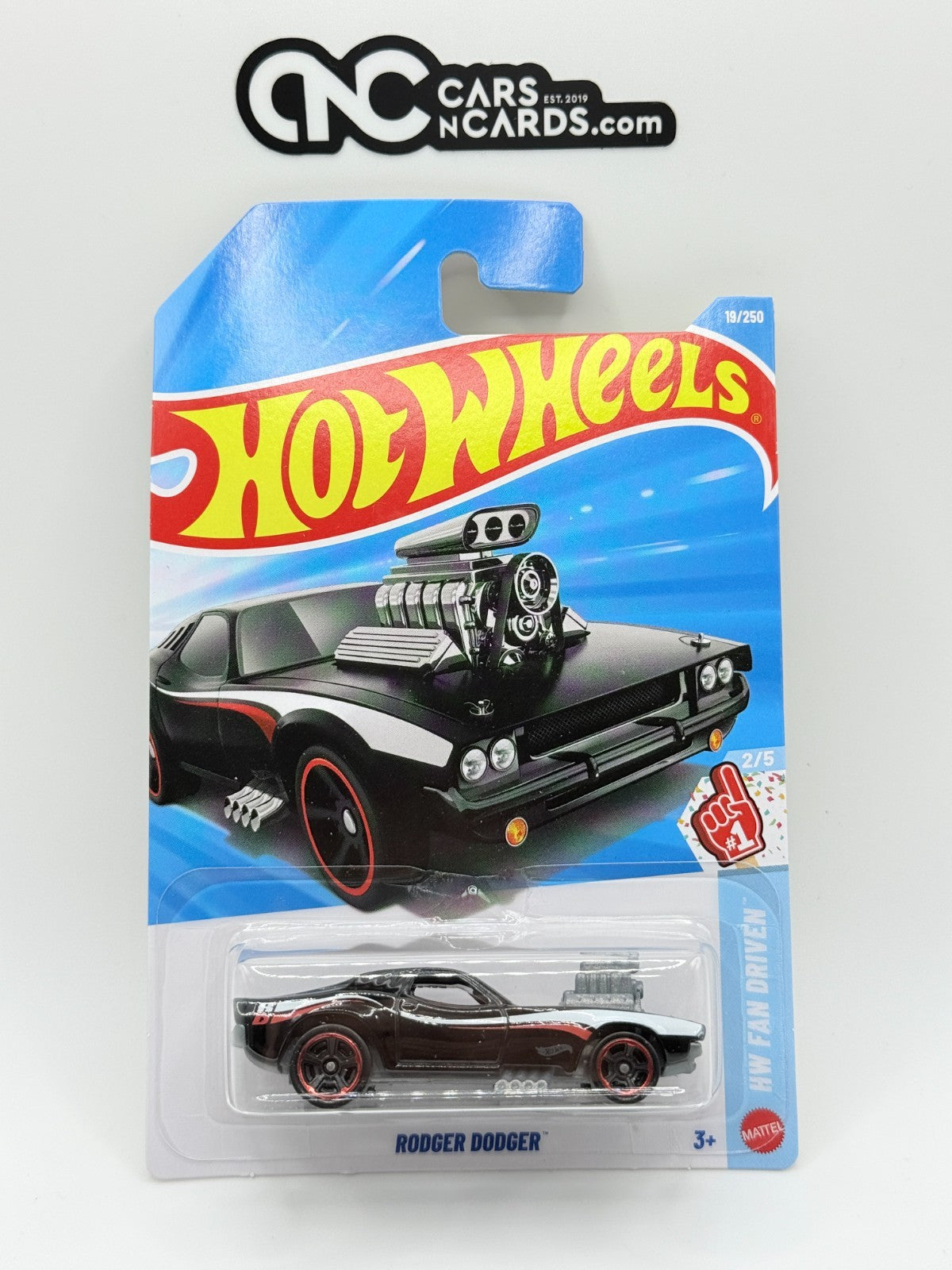 2026 Hot Wheels HW Fan Driven 2/5 Rodger Dodger Black (Soft Corners)