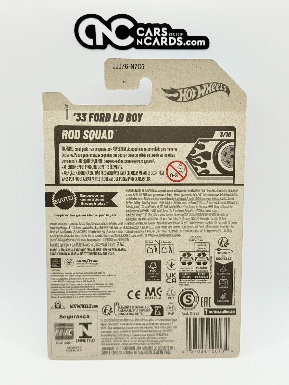 2026 Hot Wheels Rod Squad 3/10 '33 Ford Lo Boy Blue (Soft Corners)
