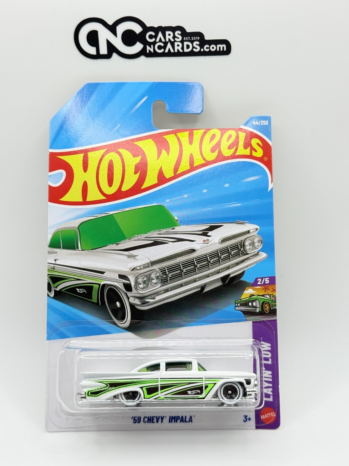 2026 Hot Wheels Layin' Low 2/5 '59 Chevy Impala Green (Soft Corners)