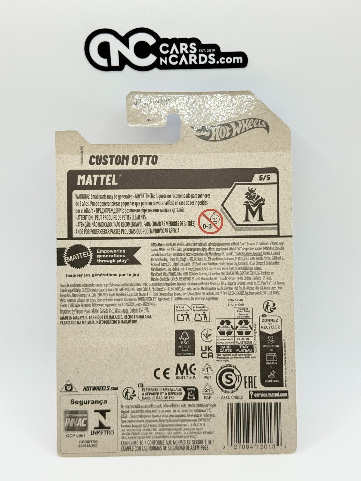 2026 Hot Wheels Mattel 5/5 Custom Otto (Soft Corners)