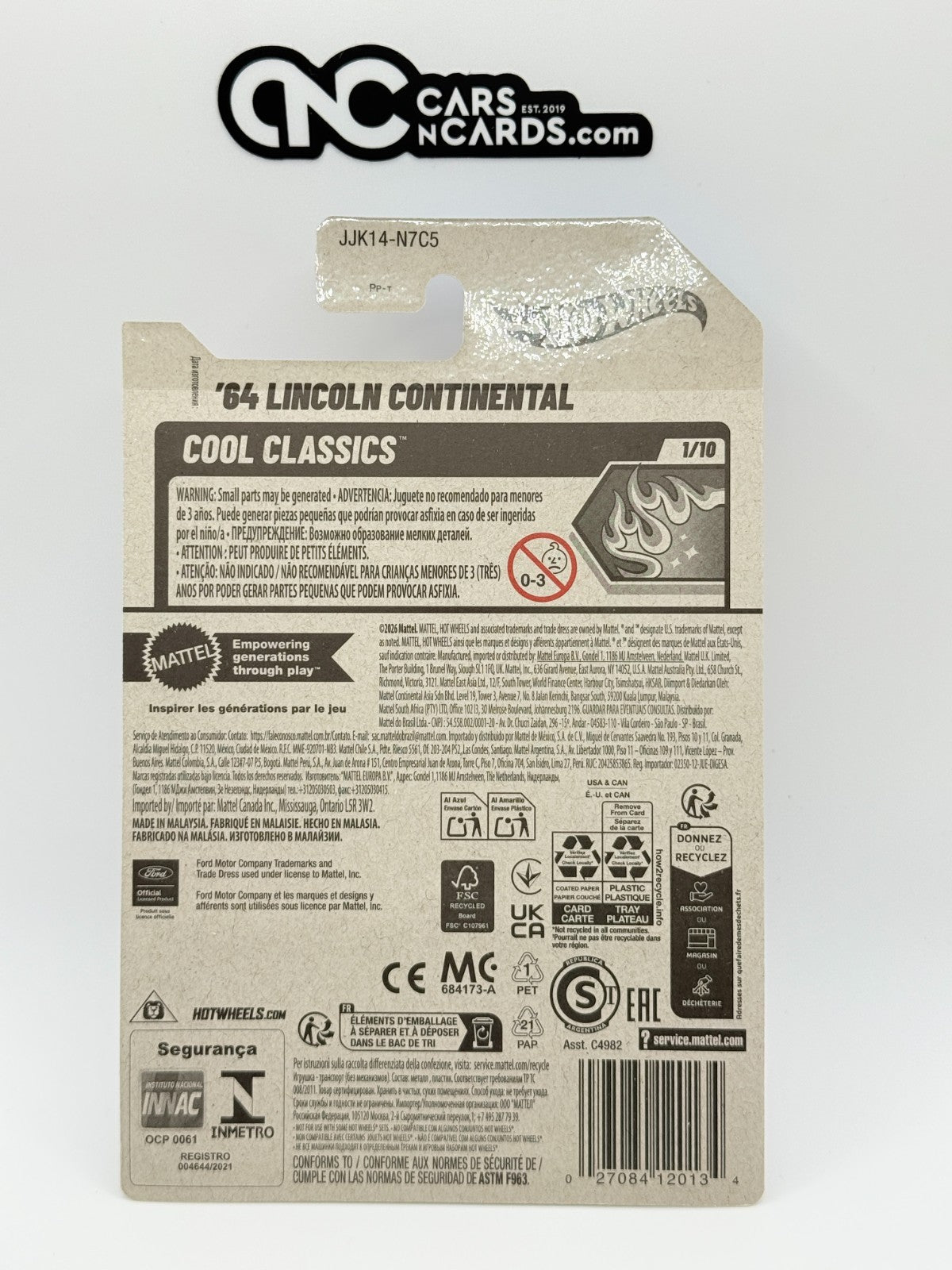 2026 Hot Wheels Cool Classics 1/10 '64 Lincoln Continental Orange (Soft Corners)