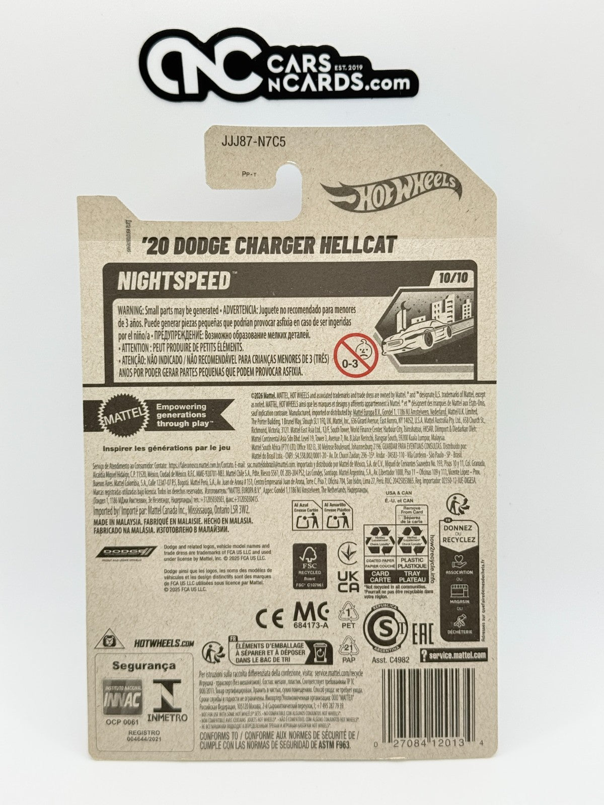 2026 Hot Wheels Highspeed 10/10 '20 Dodge Charger Hellcat Gray (Soft Corners)