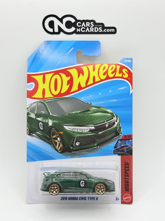 2026 Hot Wheels Nightspeed 3/10 2018 Honda Civic Type R Green (Soft Corners)