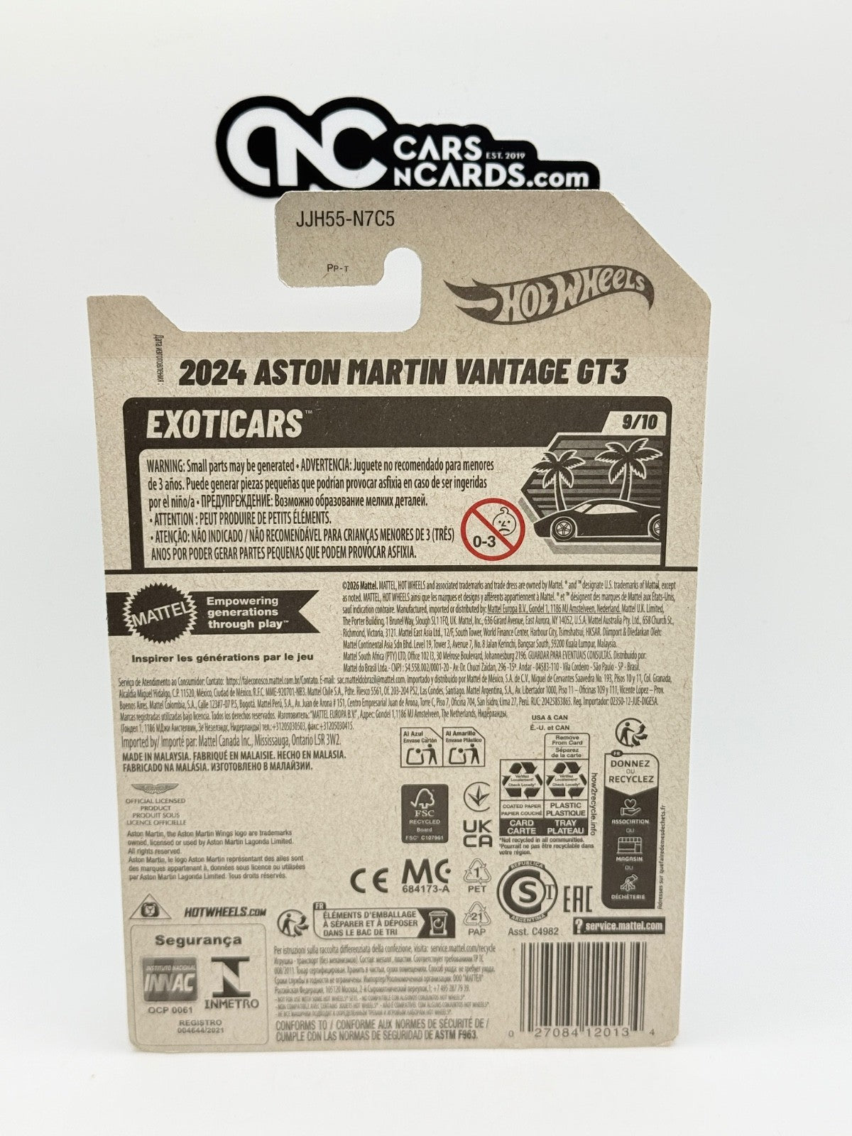 2026 Hot Wheels Exoticars 9/10 2024 Aston Martin Vantage GT3 Green