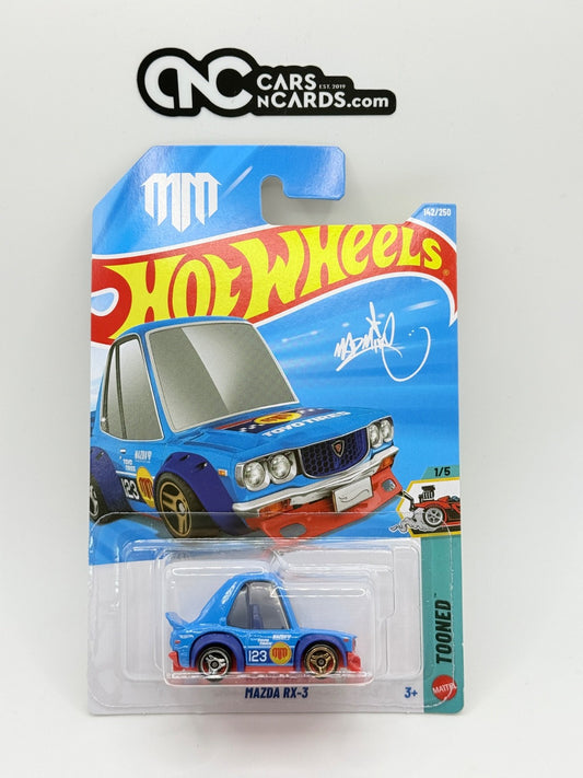 2026 Hot Wheels Tooned 1/5 Mazda RX-3 Blue Mad Mike