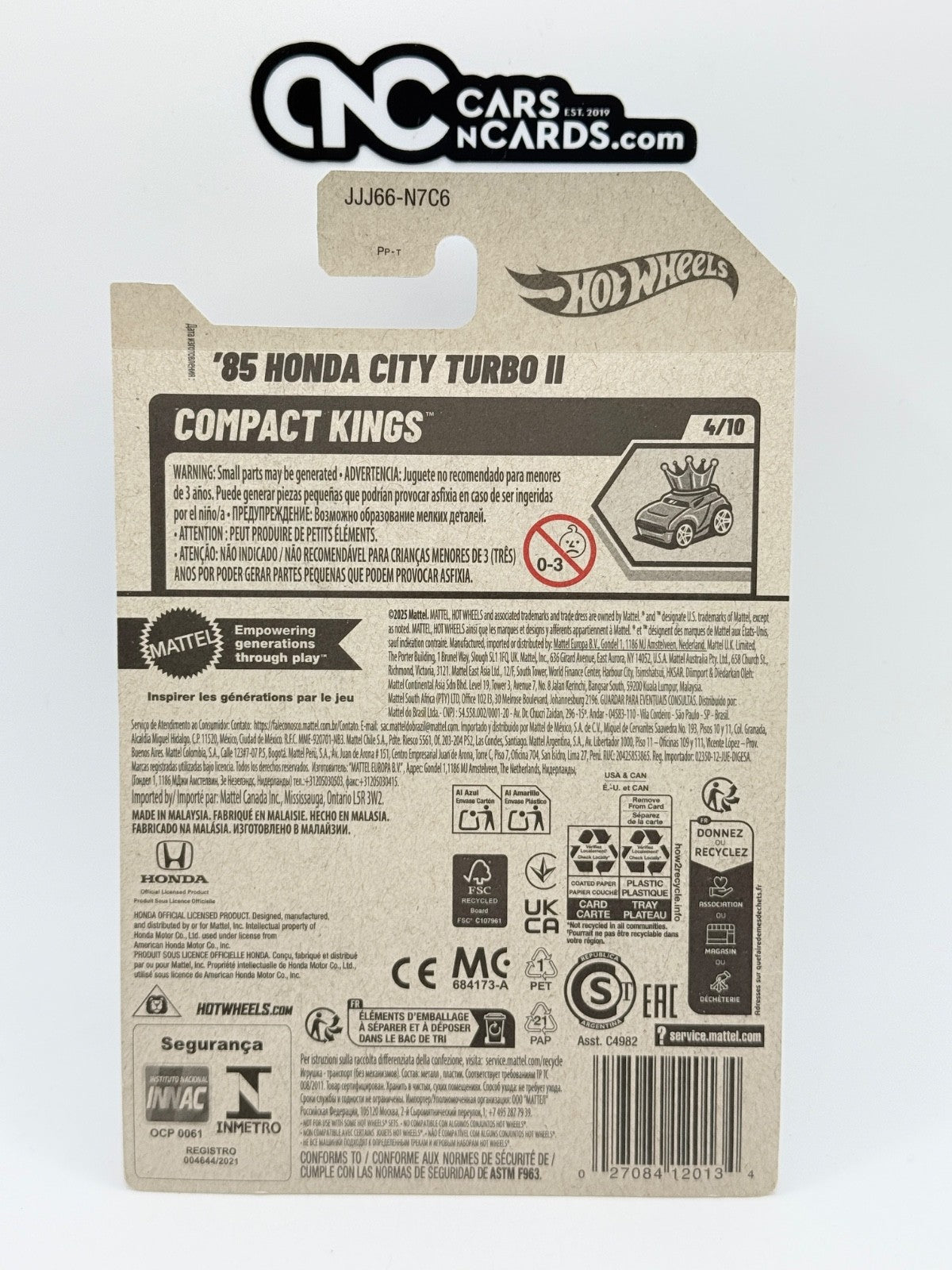 2026 Hot Wheels Compact Kings 4/10 '85 Honda City Turbo II (Soft Corners)