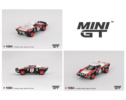 Mini GT 1:64 Lancia Stratos HF #4 1978 Rally Sanremo Winner MGT01084-BL