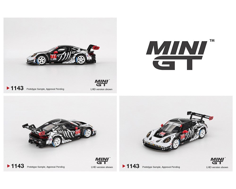 Mini GT Porsche 911 GT3 R #77 AO Racing 2025 IMSA Petit Le Mans Skeleton Rexy