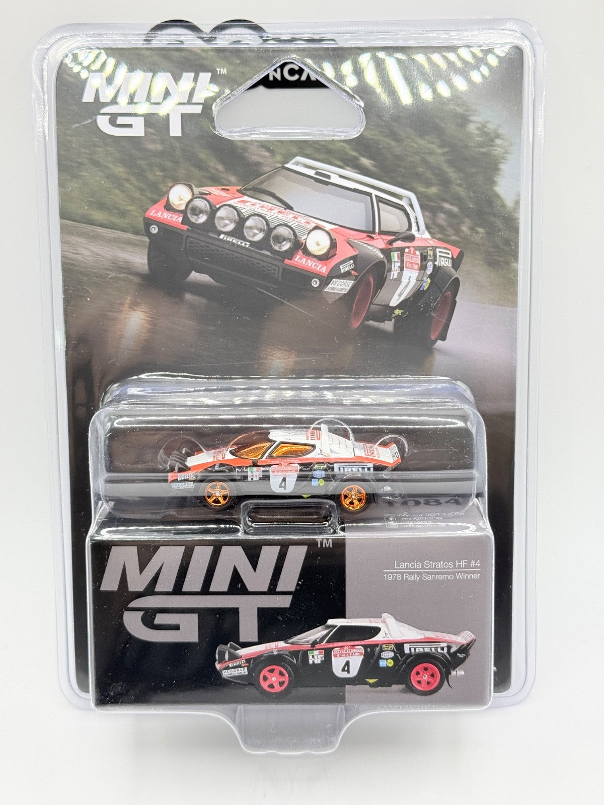 Mini GT 1:64 Lancia Stratos HF #4 1978 Rally Sanremo Winner MGT01084-BL CHASE