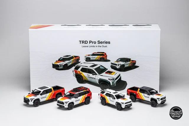TOYOTA TRD PRO 4 CAR SET LTD ED 500 PCS 1/64 DIECAST MODELS BY GCD DTG0043-TRD