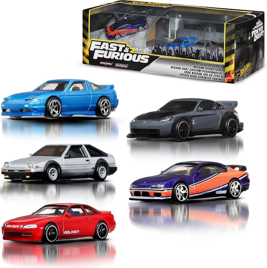 Hot Wheels Premium Diorama Fast & Furious Toyota/Nissan 5 Cars