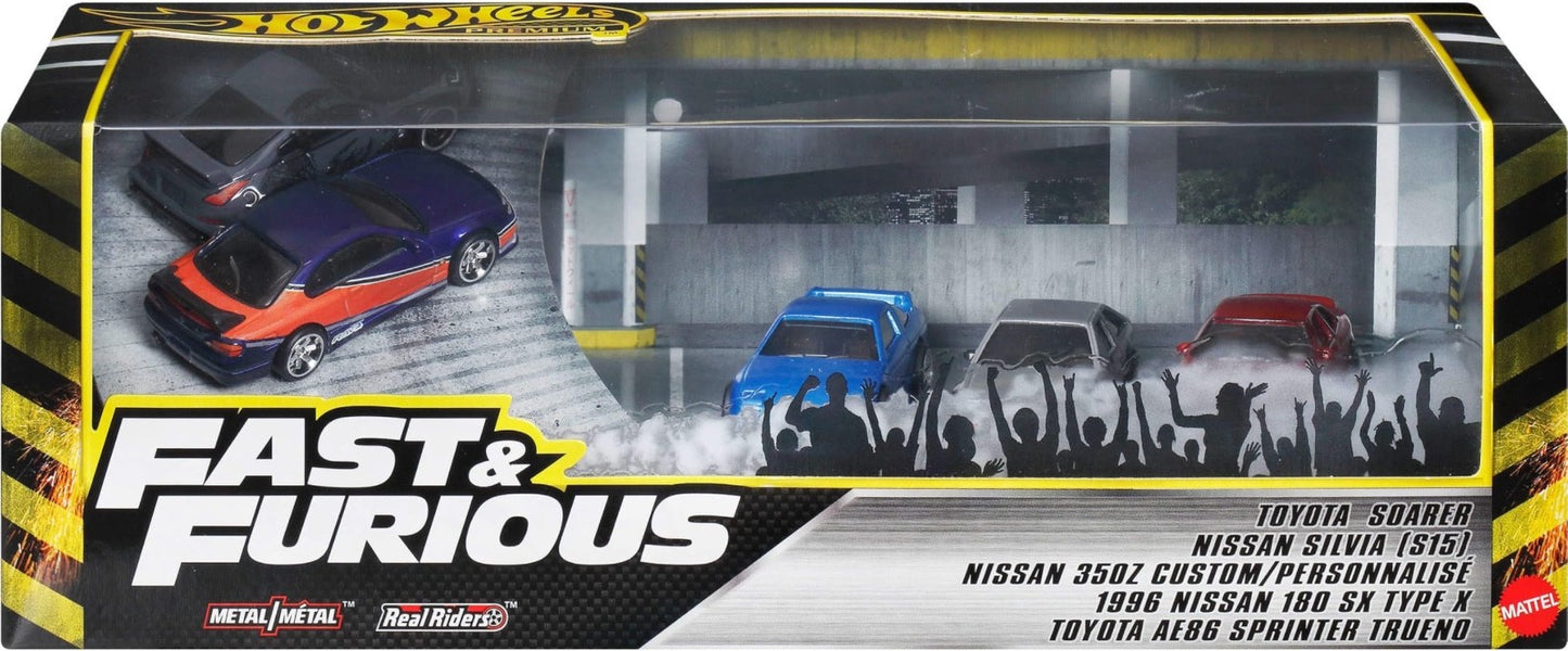 Hot Wheels Premium Diorama Fast & Furious Toyota/Nissan 5 Cars