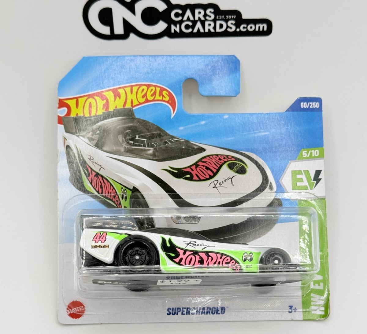 2025 Hot Wheels HW EV 5/10 Supercharged White Short Card
