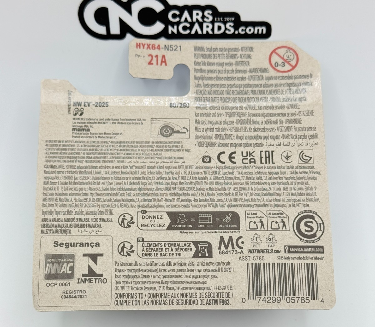 2025 Hot Wheels HW EV 5/10 Supercharged White Short Card