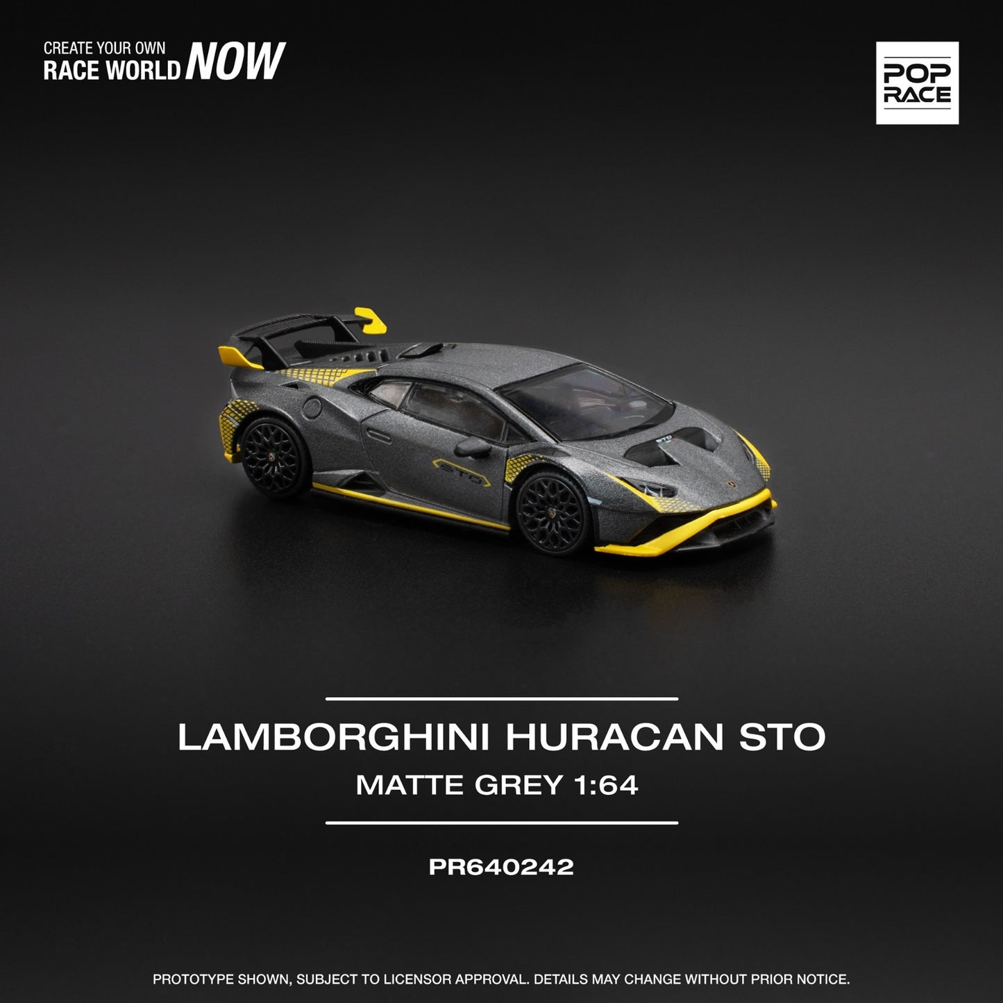 POPRACE 1:64 LAMBORGHINI HURACAN STO MATTE GREY PR640242