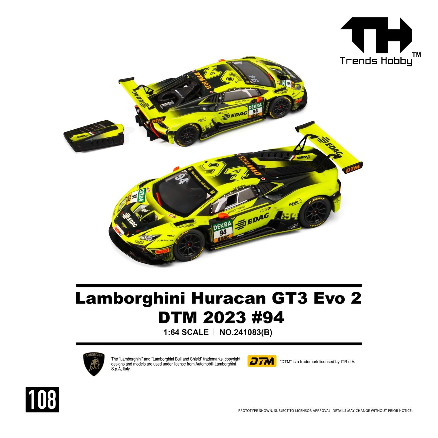 Trends Hobby 1:64 Lamborghini Huracan GT3 Evo 2 DTM 2023 No.94 241083B