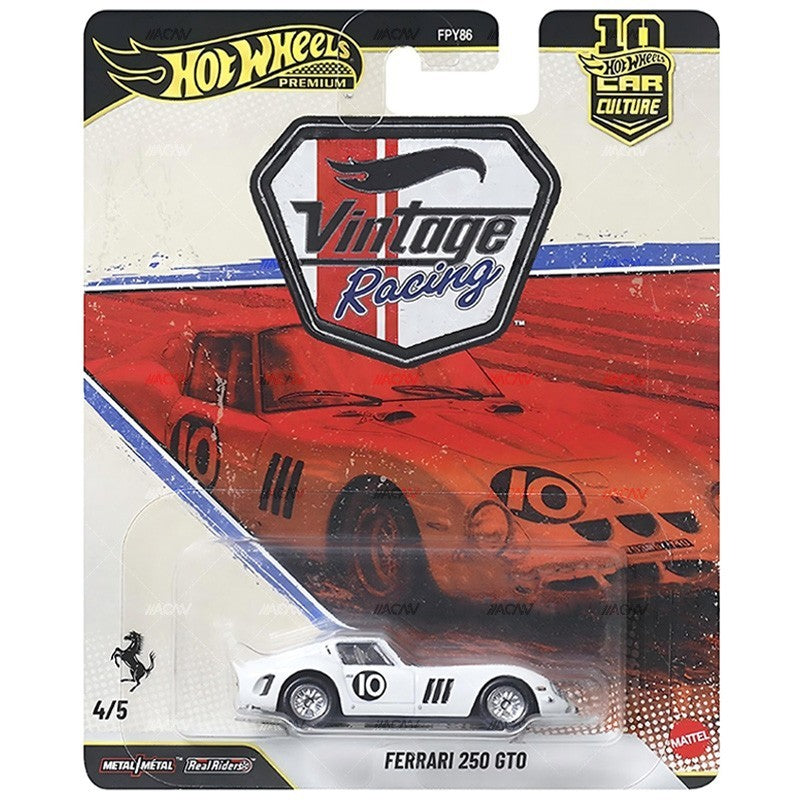 2026 Hot Wheels Car Culture Vintage Racing Ferrari 250 GTO Solid Case W/10 Cars