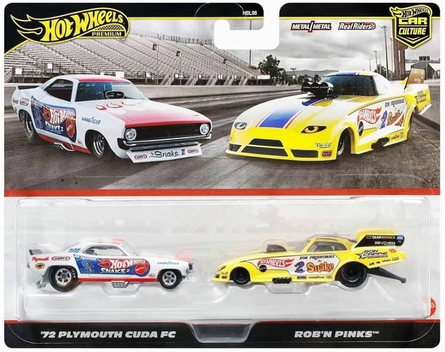 2025 Hot Wheels Premium Car Culture 2 Pack '72 Plymouth Cuda FC & Rob'N Pinks