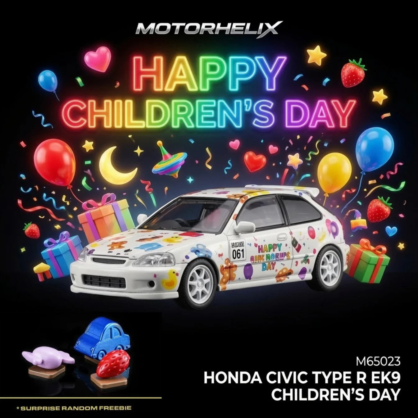 MOTORHELIX 1:64 Honda Civic TYPE R (EK9) Children‘s Day Limited Edition M65023