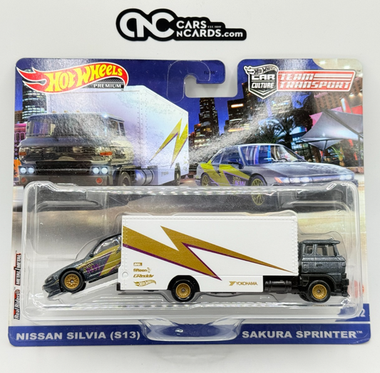 2023 Hot Wheels Premium Team Transport #52 Nissan Silvia (S13) (Card Damage)