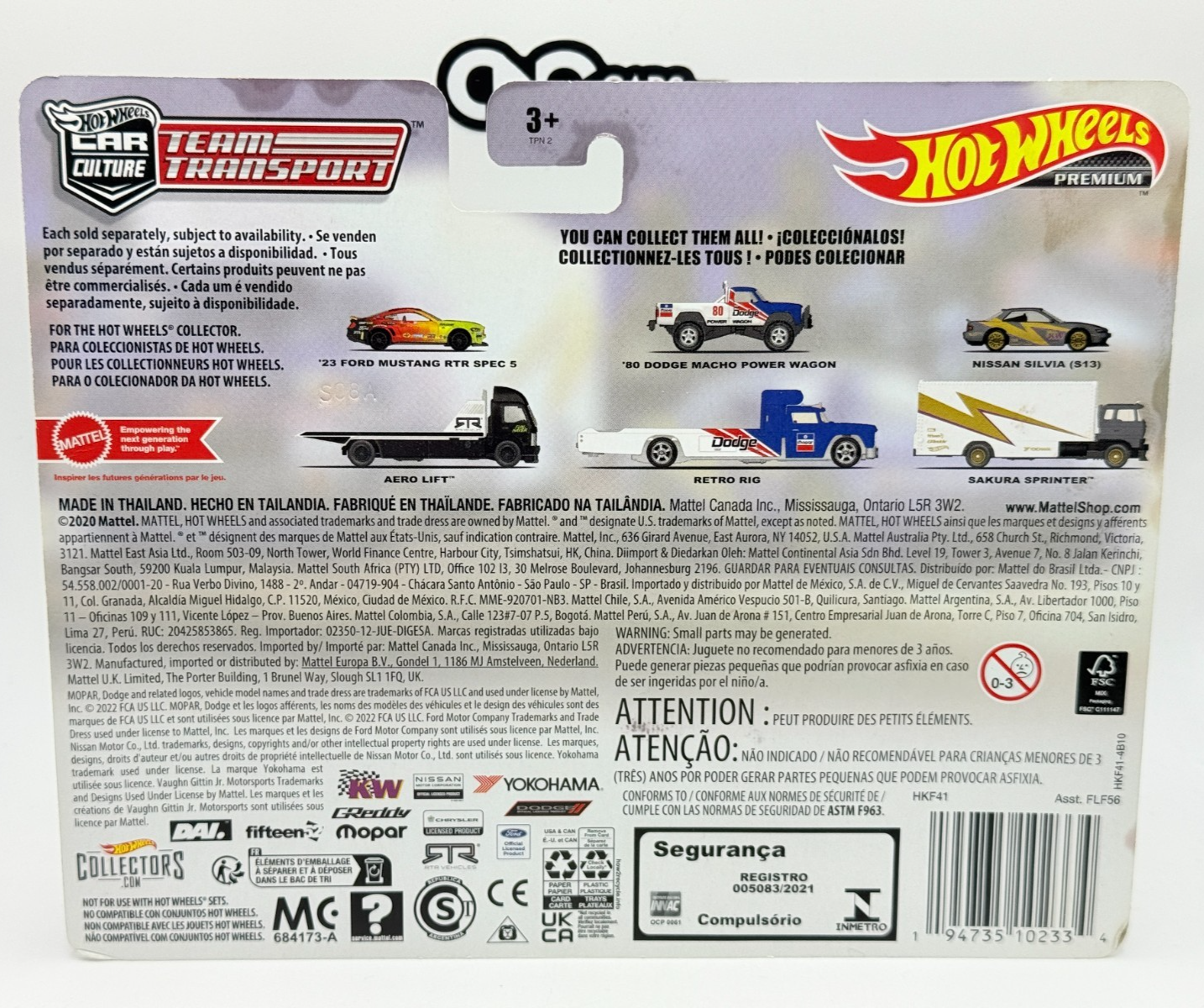 2023 Hot Wheels Premium Team Transport #52 Nissan Silvia (S13) (Card Damage)