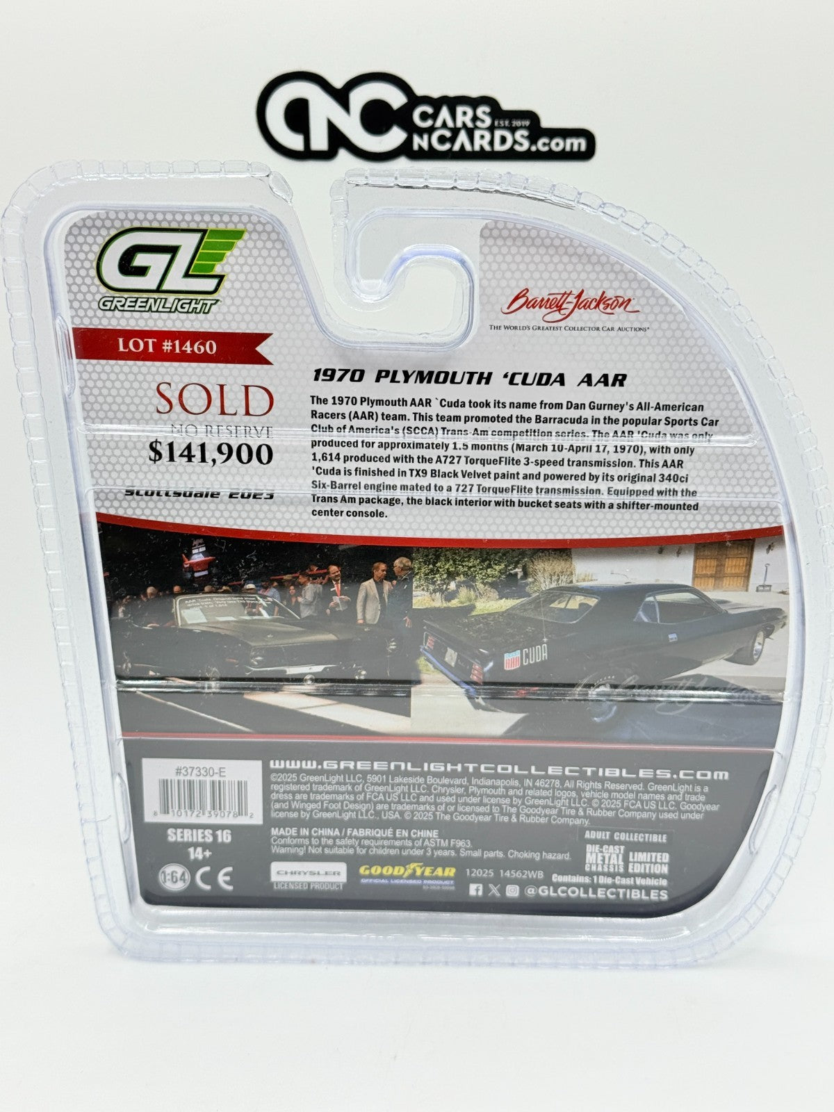 Greenlight Series 16 Barrett Jackson 1970 Plymouth 'Cuda AAR Green Machine Chase