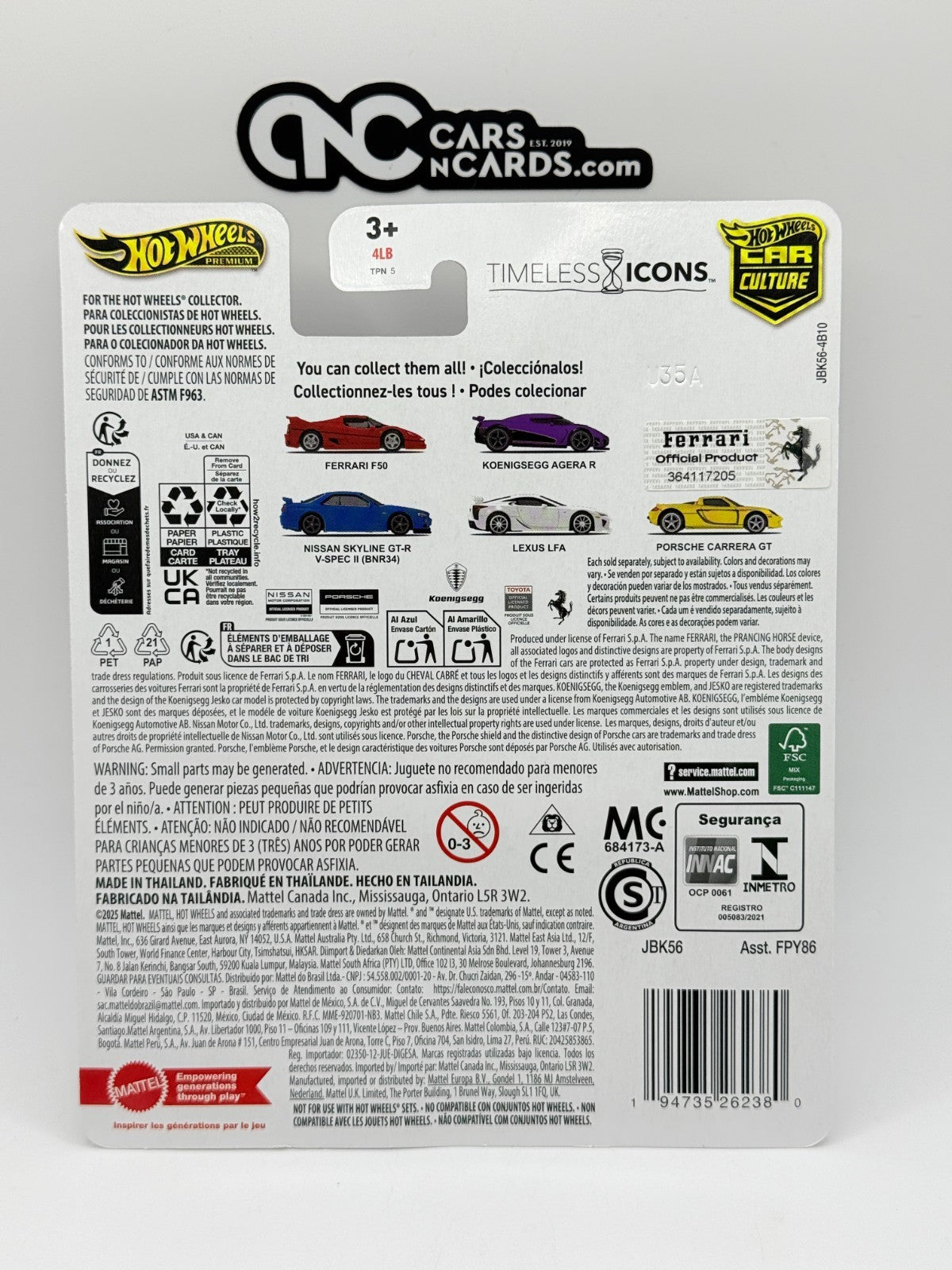2025 Hot Wheels Premium Car Culture Timeless Icons Ferrari F50 With Protector