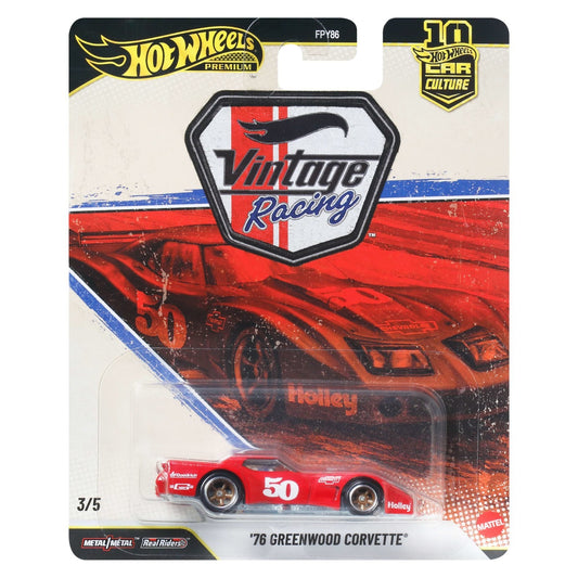 2026 Hot Wheels Car Culture Vintage Racing 3/5 '76 Greenwood Corvette