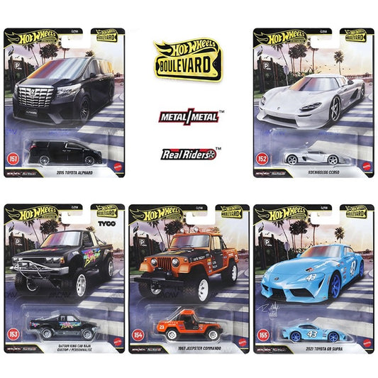 2026 Hot Wheels 1:64 Premium Boulevard Mix 3 Full Set of 5 Cars #151-155