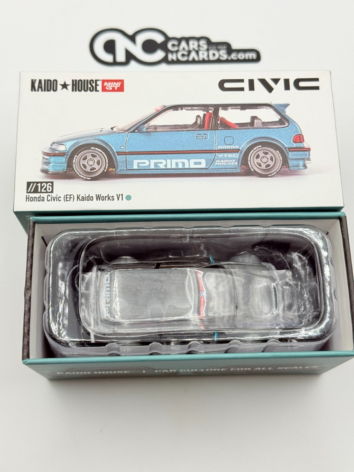 Kaido House x Mini GT 1:64 Honda Civic (EF) Kaido Works KHMG126 CHASE Open Box