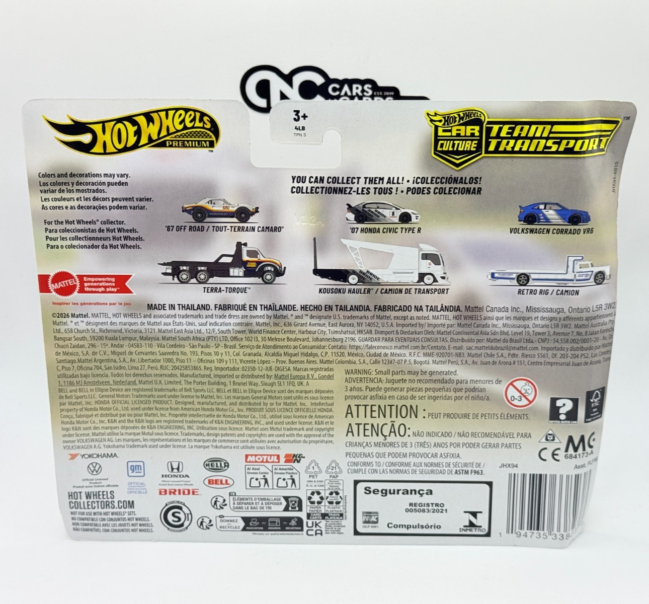 2026 Hot Wheels Team Transport '07 Honda Civic Type R #93 Heavy Card Damage