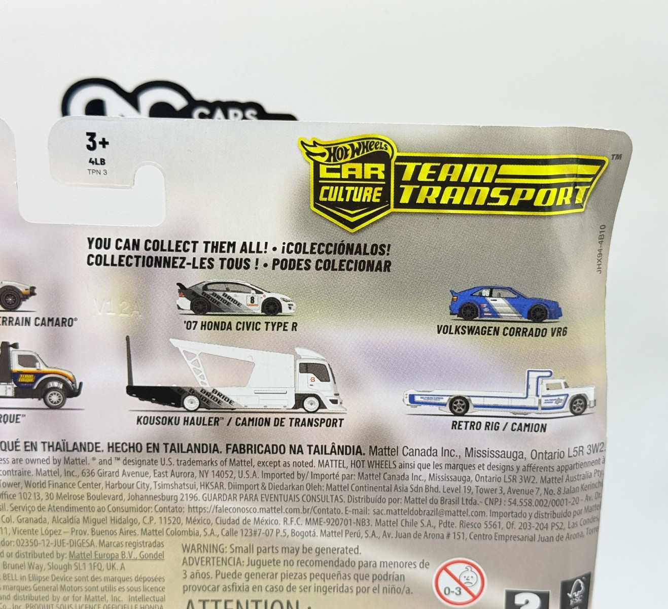2026 Hot Wheels Team Transport '07 Honda Civic Type R #93 Heavy Card Damage