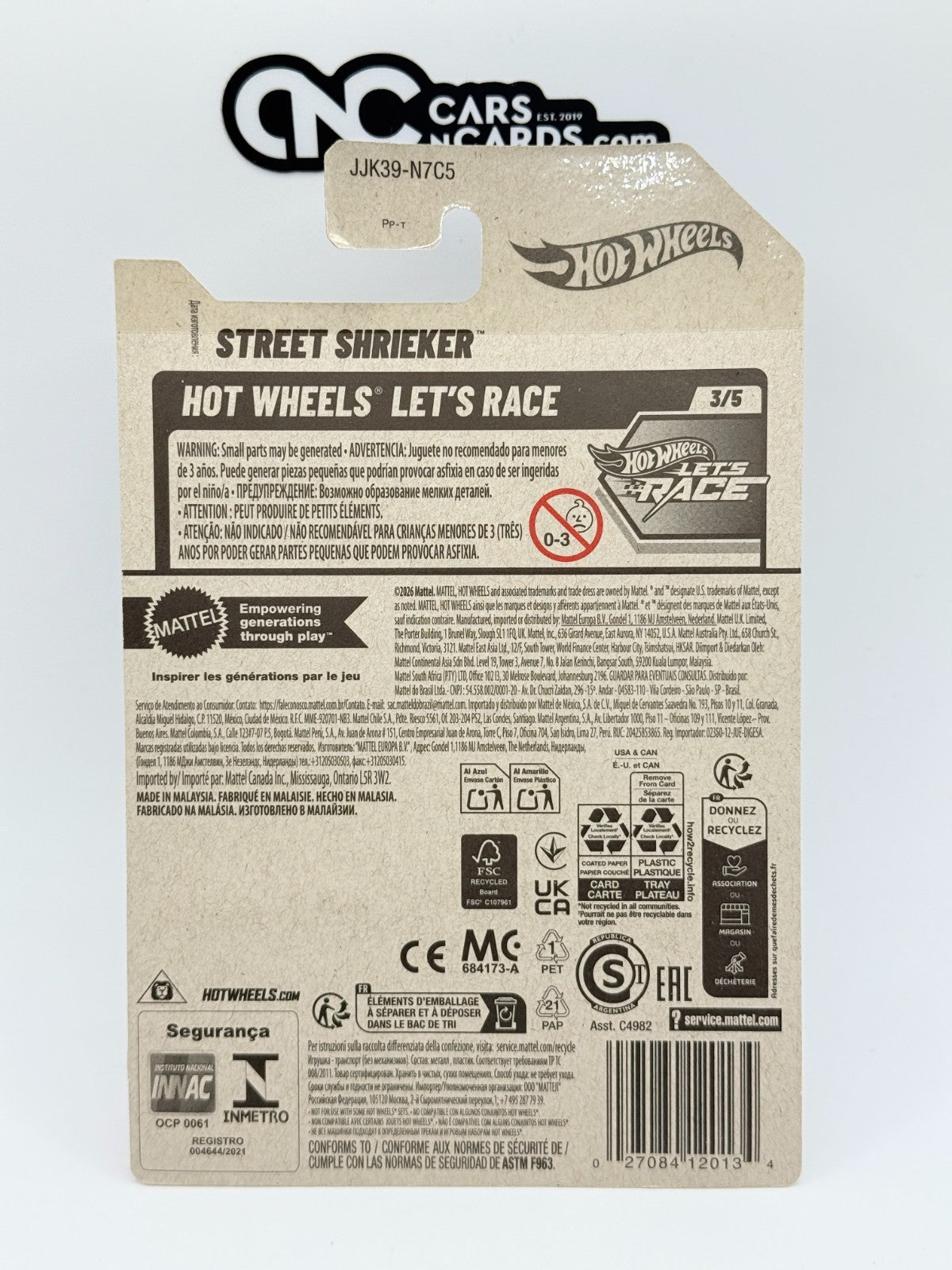 2026 Hot Wheels Hot Wheels Let's Race 3/5 Street Shrieker (Soft Corners)