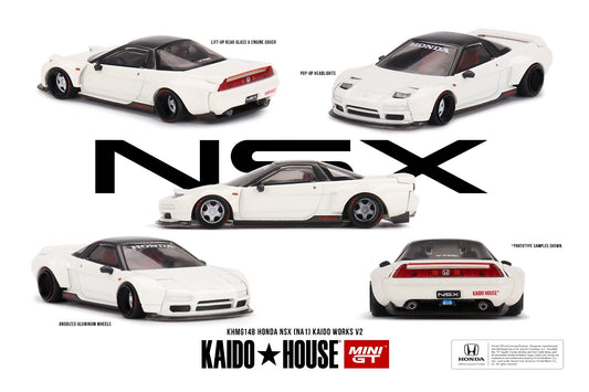 Kaido House x Mini GT 1:64 Honda NSX Kaido Works V2 White KHMG148 Sealed Box